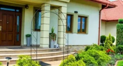 Trädgårdspergola, Elegant Metallbåge, Lämplig för Klätterväxter,svart