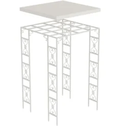 Trädgårdspergola, Metallkonstruktion, Lätt montering,180x180x270cm, VIT