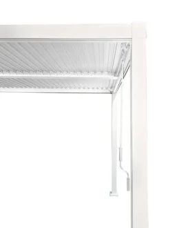 Trädgårdspergola 3x4 m med JUSTERBART ALUMINIUMTAK, vit, för TERRASS, stark