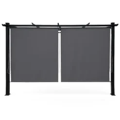 Trädgårdspergola 3x4 m stål 2,4 m vattentät med 4 sidomarkiser