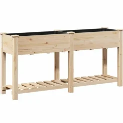 Trädgårdsplanterare Beige 161 x 43 x 76.5 cm Massivt granträd