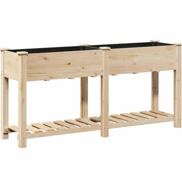 Trädgårdsplanterare Beige 161 x 43 x 76.5 cm Massivt granträd