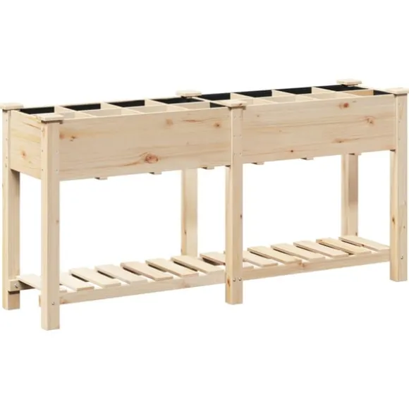 Trädgårdsplanterare Beige 161,5 x 45 x 76,5 cm Massivt Furu