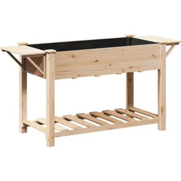 Trädgårdsplanterare Beige 155 x 59 x 76.5 cm Massivt granträd