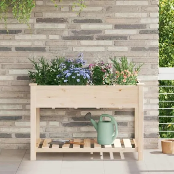 Trädgårdsplanterare Beige 115 x 59 x 76.5 cm Massivt granträd