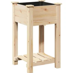 Trädgårdsplanterare Beige 45 x 45 x 76.5 cm Massivt granträd