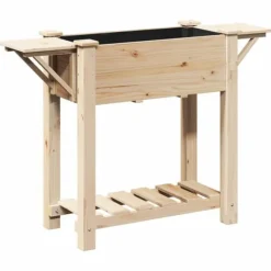 Trädgårdsplanterare Beige 111 x 37 x 76.5 cm Massivt granträd