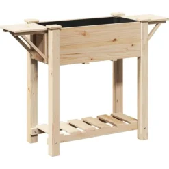 Trädgårdsplanterare Beige 111 x 37 x 76,5 cm Massivt Furu