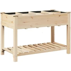 Trädgårdsplanterare med galler i massivt trä | Storlek: 115x59x76 cm | Färg: Furu