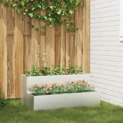 Trädgårdsplanterare Silver 100 x 60 x 45 cm Rostfritt stål