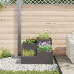 Trädgårdsplanterare Svart 80 x 80 x 60 cm Stål