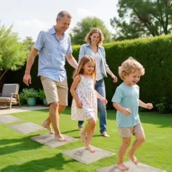 Trädgårdsplattor, 39,5x39,5x2,6 cm, Beige, Plast