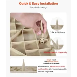 Trädgårdsplattor, 39,5x39,5x2,6 cm, Beige, Plast