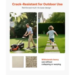 Trädgårdsplattor, 39,5x39,5x2,6 cm, Beige, Plast