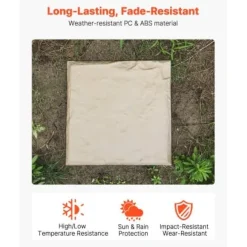 Trädgårdsplattor, 39,5x39,5x2,6 cm, Beige, Plast