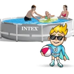 Trädgårdspool i ram 305 x 76 cm 15-i-1 INTEX 26702 + bubbelmaskin GRATIS