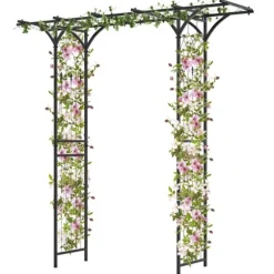 Trädgårdsport, 6.5x1.7x6.8 ft, Svart