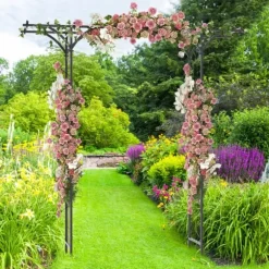 Trädgårdsport, 6.5x1.7x6.8 ft, Svart