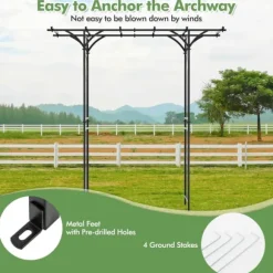 Trädgårdsport, 6.5x1.7x6.8 ft, Svart