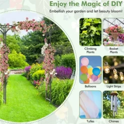 Trädgårdsport, 6.5x1.7x6.8 ft, Svart