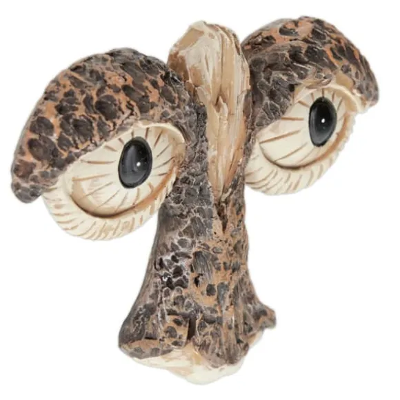 Trädgårdsprydnad, 2-delad trädansikte, 10x13x2,5 cm, Brun