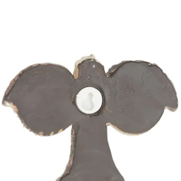 Trädgårdsprydnad, 2-delad trädansikte, 10x13x2,5 cm, Brun