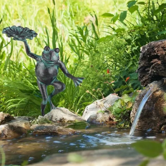 Trädgårdsprydnad, Groda, 30x22x10 cm, Grön