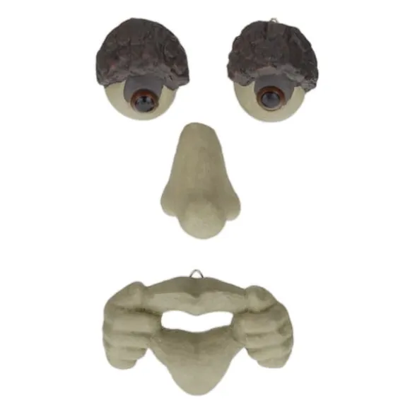 Trädgårdsprydnad, Trädansikte Dekoration, 8.5x12.5x2 cm, Beige