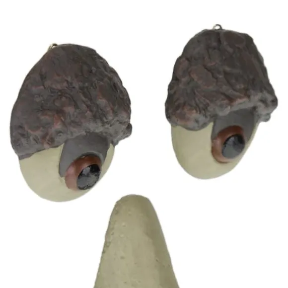 Trädgårdsprydnad, Trädansikte Dekoration, 8.5x12.5x2 cm, Beige