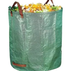 Trädgårdspåse i plast med handtag - 272 L hopfällbar trädgårdsavfallspåse av polypropentyg - Återanvändbar, stabil, vattentät[109]