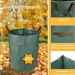 Trädgårdssäck - Orebart - 3-pack - 272 L - Hållbart Polypropylen - Fällbar