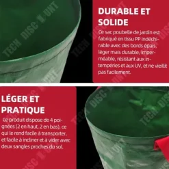 Trädgårdssäck - TD - 2 x 272L - Fällbar - Väderbeständig - Lätt och praktisk