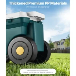 Trädgårdsscooter med säte, 52x31x28 cm, grå, förvaring