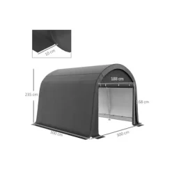 Trädgårdsskjul - MUVOE - 3x3m - UV-skydd - Galvaniserat stål - Två zip-up dörrar