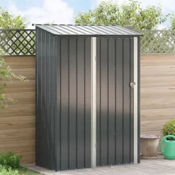 Trädgårdsskjul Antracit 140,5 x 74 x 200 cm Metall