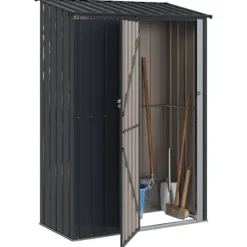 Trädgårdsskjul Antracit 140,5 x 74 x 200 cm Metall