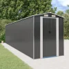 Trädgårdsskjul antracit 192x772x223 cm galvaniserat stål