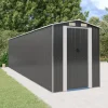 Trädgårdsskjul antracit 192x772x223 cm galvaniserat stål