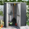 Trädgårdsskjul antracit 180,5x97x209,5 cm galvaniserat stål