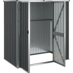 Trädgårdsskjul antracit 161x89x161 cm galvaniserat stål