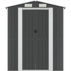 Trädgårdsskjul antracit 192x191x223 cm galvaniserat stål