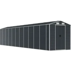 Trädgårdsskjul antracit 191x980x198 cm galvaniserat stål