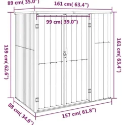 Trädgårdsskjul antracit 161x89x161 cm galvaniserat stål - Redskapsbod - Redskapsbodar - Home & Living