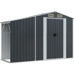 Trädgårdsskjul antracit 277x93x179 cm galvaniserat stål