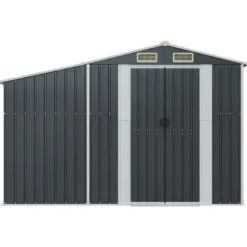 Trädgårdsskjul antracit 277x93x179 cm galvaniserat stål