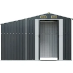 Trädgårdsskjul antracit 277x93x179 cm galvaniserat stål