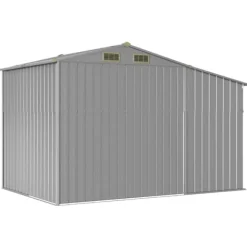 Trädgårdsskjul av galvaniserat stål | Färg: Grå | Storlek: 277x192,5x179 cm