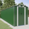 Trädgårdsskjul av galvaniserat stål - Rymligt för utomhusförvaring | Färg: Grön | Storlek: 192x85x223 cm