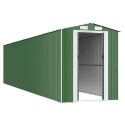 Trädgårdsskjul av galvaniserat stål - Rymligt för utomhusförvaring | Färg: Grön | Storlek: 192x85x223 cm
