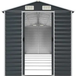 Trädgårdsskjul av galvaniserat stål - Hållbart och rymligt | Färg: Antracit | Storlek: 191x725x198 cm